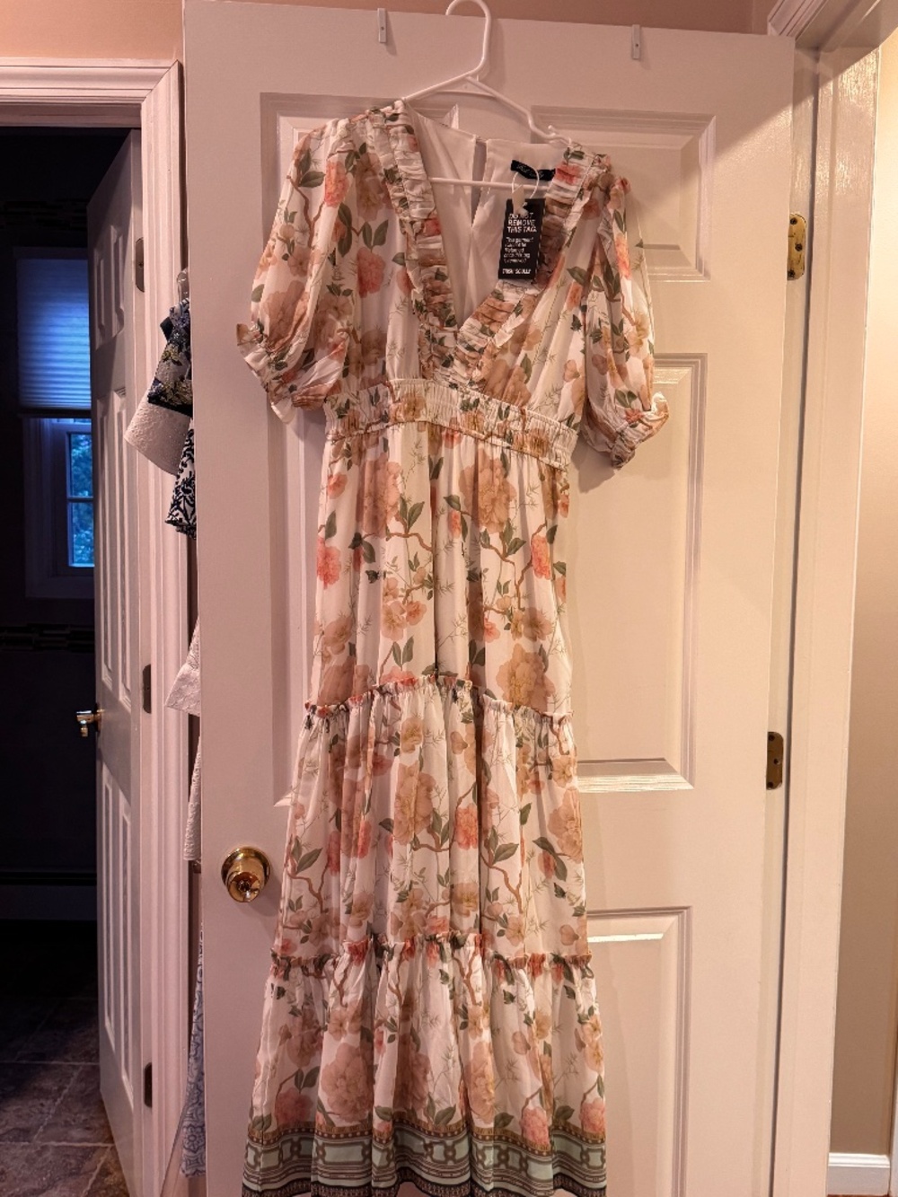 NWT Trish Scully Floral Tiered Maxi Dress Size Medium